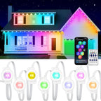 VCOKEN Permanent Outdoor Lights, 111FT with Smart 72 RGB LED Light for House & Outdoor Decor, DIY Scene Mode, IP65 Waterproof Eaves Lighting with App Control Remote for Christmas and Holiday Decor
