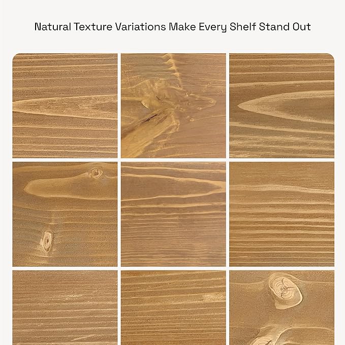 BAOBAB WORKSHOP Natural Wood Floating Shelves for Wall 16 inch - Floating Wall Shelves for Kitchen Bedroom - Wooden Bathroom Shelves - Floating Shelf - Oak Finish, 16" W x 6.7" D x 1.2”H