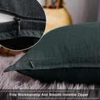 Jeanerlor Solid Cotton Linen Decoration 18"x18" Throw Pillow Cushion Case Special Pillow Cover Delicate Decorative Pillowcase for Couch/Bed/Chair,(45 x 45cm), Dark Green