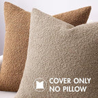 MIULEE Textured Boucle Throw Pillow Cover Brown Accent Solid Eruo Sham Pillow Case Decorative Vintage Soft Pack of 1 Couch Cushion Mid Century Chair Sofa Bedroom Livingroom Home Decor,24x24 Inch