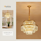 21.6" 14-Light Modern Crystal Chandelier Light Fixtures 4-Tier Gold Luxury Chandeliers for Dining Room Round Hanging Pendant Lighting for Living Room Kitchen Entryway Bedroom Foyer Hallway