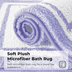 GRANNY SAYS Microfiber Bathroom Rugs Non Slip Washable, Water Absorbent Bathroom Mats for Tub Non Slip, Soft Bath Mats for Floor & Shower, Long Bath Rug, 24" x 36", 36" x 24", Purple