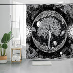 Bohemian Bathroom Curtain Colorful Boho Floral Print Beautiful Bright Polyester Fabric Cloth Shower Curtain for Bathroom Decoration, 72"x72"