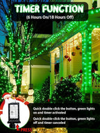 240 LED 78FT C6 Halloween String Lights, Super Long Christmas Lights Outdoor Indoor with 13 Modes & Timer, Waterproof Fairy Twinkle Light Plug in for Tree Garden Party Xmas Decorations (Green)