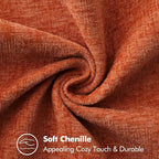 MIULEE Pack of 2 Fall Couch Throw Pillow Covers 12x20 Inch Rust Farmhouse Decorative Pillow Covers with Stitched Edge Soft Chenille Solid Dyed Pillow Covers for Sofa Bed Living Room