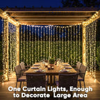 suddus 900 LED Christmas String Lights Outdoor, 9.8x29.5ft Curtain Lights Plug in with Remote,Wall Hanging Lights for Christmas,Dorm,Wall,Window,Wedding,Party,Birthday Decor,Warm White