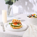 Herogo 24 Pieces Dinnerware Dishes Set for 8, Handmade Stoneware Dining Plates and Bowls Sets, Double Reactive Glaze, Microwave & Dishwasher Safe, Scratch Resistant, Pearl White