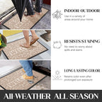 Yimobra Large Welcome Mat 47x32, Waterproof Non-Slip Outdoor Mats for Front Door Outside Entrance, Low-Profile Entryway Mat Indoor for Garage Patio, Beige