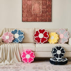 Flower Shaped Decorative Throw Pillow Cushion for Bed Couch, Cute Flower Plush Throw Pillows Home Decor Floor Pillow Seating Cushions (Yellow, 17.7 Inches)