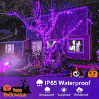 2 Pack Halloween Lights Outdoor, Total 200FT 600 LED Purple String Lights for Outside with 8 Modes Waterproof, Plug in Halloween Decorations for Indoor House Room Patio Garden Party Holiday