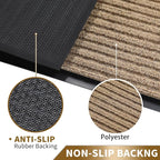Yimobra Front Door Mat Outdoor Indoor Entrance, 100% Waterproof All-Season All Weather Doormat, Welcome Matt Outside Entry, Non Slip, Low Profile, Heavy Duty Patio Porch Floor Mats,47 x 32,Khaki