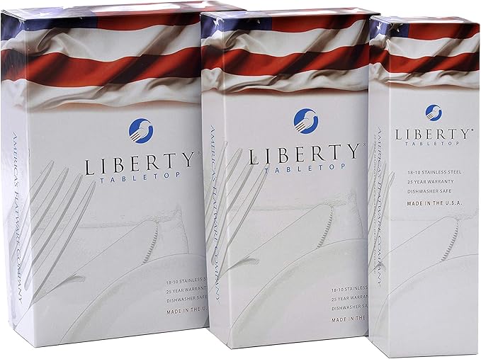 Liberty Tabletop Providence 45 Piece Flatware Set Service for 8 Silverware Made in USA