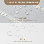 downluxe Linen Texture 3 in 1 Farmhouse Shower Curtain Set with Tassel, Boho Fabric Shower Curtains for Bathroom, Grey, 72W x 72L