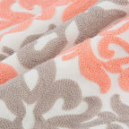 HWY 50 Coral Pink Decorative Throw Pillow Covers 18x18 Inch (1 Piece), Embroidered Cotton Farmhouse Cushion Cover Pillow Case for Sofa Couch Living Room Bed Bedroon, Floral Geometric