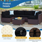 14 PCs Patio Cushion Covers for 7 PCs Outdoor Furniture Sectional Seating Sets Water Resistant Plus 2 Throw Pillows (Black, 24.8(L)*24.8(W)*3.14(T) inches)