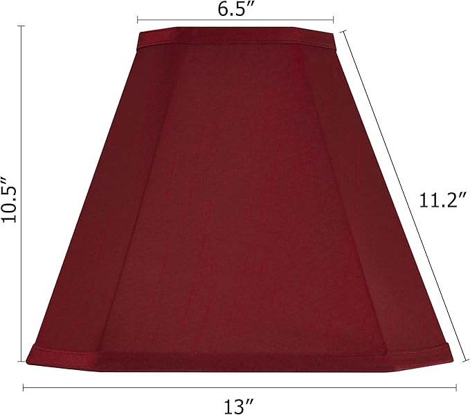 GO&SO Set of 2 Burgundy Bell Lamp Shades Fabric Lampshade, 6.5"Top x 13"Bottom x 10.5''Vertical Height,(Spider) Modern Lamp Shade For Table & Floor Lamp Shade Replacement,Easy Assembly