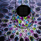 Solar Hanging Lantern Outdoor Lights, Dual LEDs Color Changing and Cool White Hanging Light Waterproof Crystal Globe Lamp Decoration in Garden, Pathway, Front Door - Multi Color
