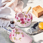 LUANT Vintage Pink Bathroom Accessories, 5Piece Bathroom Accessories Set, Bathroom Set Features, Soap Dispenser, Toothbrush Holder, Tumbler & Soap Dish - Bath Gift Set (6 PCS Pink)