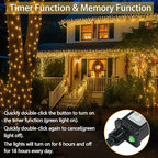Extra-Long 300LED Christmas Lights Outdoor Indoor, Upgraded Warm White String Lights for Bedroom, Waterproof 13 Modes Plug in Twinkle Fairy String Lights for Home Party Wedding Garden (Warm White)
