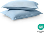 Bare Home Standard Pillow Sham Covers - Set of 2 - Premium 1800 Ultra-Soft Microfiber - Double Brushed - Stain & Fade Resistant - Bed Pillow Shams - Pillows Not Included (Set of 2, Light Blue)