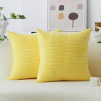 Home Brilliant Yellow Fall Pillow Covers Super Soft Velvet Couch Throw Pillows 2 Packs Winter Decorative Pillow Cases for Men Elder, 50x50 cm, 20 x 20 Inch, Sundress