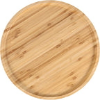 JOIKIT 5 Pack 8 Inch 20cm Bamboo Round Platter, Fine Polished Round Wood Plates Bamboo Serving Tray for Holding Fruit, Bread, Cheese, Nut, Coffee, Tea, Plant Saucer