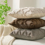 Set of 2 Soft Moroccan Throw Pillow Covers 22x22 Inch Plush Boho Decorative Pillow Cover Accent Cushion Case for Couch Sofa Bed, Deep Grey