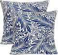Decorative Throw Pillow Covers Set of 2 Blue Pillow Covers 18x18 inch Throw Pillow Cases Soft Short Plush Farmhouse Floral Outdoor Pillow Covers for Couch Sofa Bed Living Room Cushion Cover
