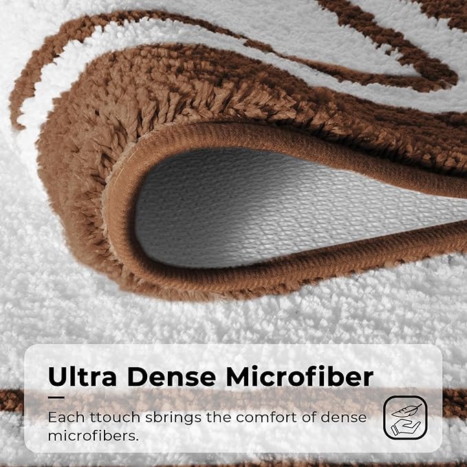 GRANNY SAYS Microfiber Bathroom Rugs Non Slip Washable, Water Absorbent Bathroom Mats for Tub, Soft Bath Mats for Bath Floor & Shower, Bath Rug, 24" x 36", Brown Bath Rugs