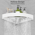 Aluminium Shower Corner Shelves - Rustproof Shower Caddy No Drilling Installation Shampoo Holder, White Shelves for Wall for Bathroom Storage,Holds 20LB