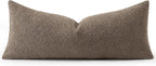 MIULEE Textured Boucle Throw Pillow Cover Dark Brown Accent Solid Lumbar Pillow Case Decorative Soft Pack of 1 Couch Cushion Chair Sofa Bedroom Livingroom Home Decor,36x14 Inch