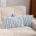 LUOYEHK Boho Throw Pillow Covers 12x20 Inch Set of 2 Chenille Tufted Pillow Case Farmhouse Neutral Cushion Covers for Couch Sofa Bed Living Room, Blue White