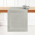 D'Moksha Homes Linen Silver Grey Table Runner 108 Inches Long - 100% Pure Linen Dining Table Runner 14 x 108 Inch for Fall, Autumn and Halloween - Machine Washable