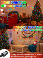 Upgraded 250 LED C6 Connectable Christmas String Lights Multicolor, 82FT Waterproof Christmas Twinkle Light Outdoor, Plug in Fairy Lights Indoor with 13 Modes & Timer for Christmas Tree Decorations