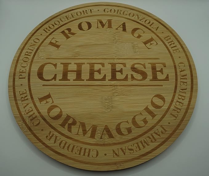 Fromage Engraved Bamboo Cheese Cutting Board Charcuterie Formaggio Serving Tray - House Warming, Anniversary, Wedding Gifts for Couples - Bridal Shower Gift