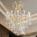 Modern Crystal Chandeliers, Gold Candle Chandelier -Luxury Chandelier Lighting Fixtures for Dining Room, Foyer, Staircase Hallway Living Room Entryway, 12 Lights