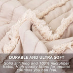 BOSOWOS Standard Size Pillow Shams Set of 2, Ultra Soft Breathable 20 x 26 Inches Pillow Case Envelope Closure, Microfiber Boho Farmhouse Pillowcases for Easy Care, Khaki