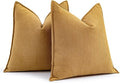 MIULEE Pack of 2 Mustard Yellow Decorative Pillow Covers 26x26 Inch Soft Chenille Luxurious Couch Throw Pillows Boho Cushion Covers Euro Shams with Elegant Design for Sofa Bed Living Room Home Decor