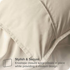 Bare Home Euro Pillow Sham Covers - Set of 2 - Premium 1800 Ultra-Soft Microfiber - Double Brushed - Bed Pillow Shams - Pillows Not Included (Set of 2, Sand)