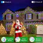 82ft 792 LED 176 Drops Christmas Lights, Outdoor Hanging lights with 8 Modes and Timer Memory, Plug In Outside Waterproof Curtain String Lights for House Fence Tree Holiday Decorations (Multicolor)