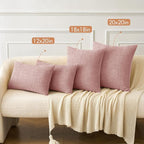 MIULEE Pack of 2 Couch Valentines Throw Pillow Covers 18x18 Inch Soft Spring Blush Pink Chenille Pillow Covers for Sofa Living Room Solid Dyed Pillow Cases