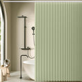 Jubilantex Folding Linen Shower Curtain for Bathroom Sage Waterproof Shower Curtain 1 Panel with 14 Metal Grommets and 1 Tie Back for Hotel,70"x70"