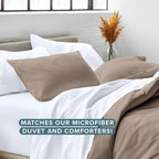 Bare Home King Pillow Shams - Set of 2 - Premium 1800 Ultra-Soft Microfiber - Double Brushed - Bed Pillow Shams (Taupe, King)