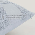 Double Stitch 100% Cotton Throw Pillow Covers - Checkered Tufted Boho Decorative Pillow Covers 20x20, Made in India, Square Cushion Case, Modern Home Decor for Couch, Sofa, Living Room, Arctic Blue