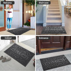 Yimobra Welcome Mat Outdoor 29.5x17, Waterproof Non-Slip Outdoor Mats for Front Door Outside Entrance, Low-Profile Entryway Mat Indoor for Garage Patio, Grey