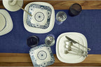 Solino Home Linen Table Runner 90 Inches Long - Milan Hemstitch 100% Pure Linen Chambray Navy Dining Table Runner 14 x 90 Inch for Fall, Autumn, Thanksgiving, Christmas, Holiday