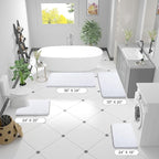OLANLY Bathroom Rugs 70x46, Extra Soft Absorbent Chenille Bath Rugs, Rubber Backing Quick Dry, Machine Washable Bath Mats for Bathroom Floor, Tub and Shower, Home Decor Accessories, White
