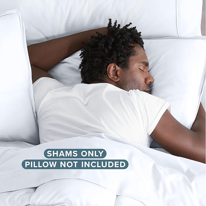 Bare Home Standard Pillow Sham Covers - Set of 2 - Premium 1800 Ultra-Soft Microfiber - Double Brushed - Stain & Fade Resistant - Bed Pillow Shams - Pillows Not Included (Set of 2, White)