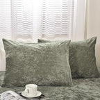 PHF Truly Velvet Pillowcases Standard Size, No Insert, 2 Pack Ultra Soft Breathable Pillow Shams Covers with Envelope Closure, 20" X 26" Luxury Cozy Warm Fuzzy Flannel, Smokey Olive