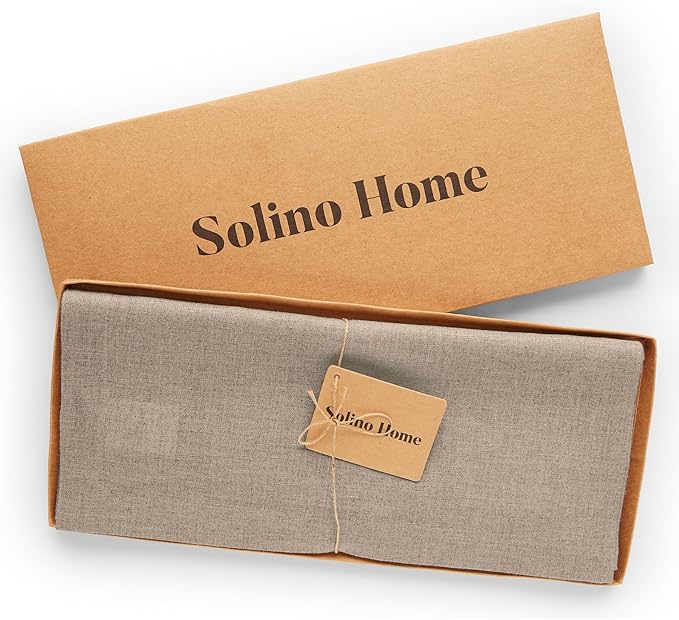 Solino Home Linen Natural Table Runner 90 Inches Long - 100% Pure Linen 14 x 90 Inch Table Runner for Dining, Fall, Autumn, Thanksgiving, Christmas, Holiday - Fete